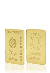 Lingotto Oro ferro di cavallo portafortuna 14 Kt da 20 gr. - Idea Regalo Portafortuna - IGE: Italy Gold Exchange
